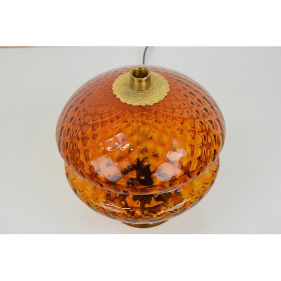 Image 1 of Vintage-Lampe aus Glas und Messing, Tschechoslowakei 1960