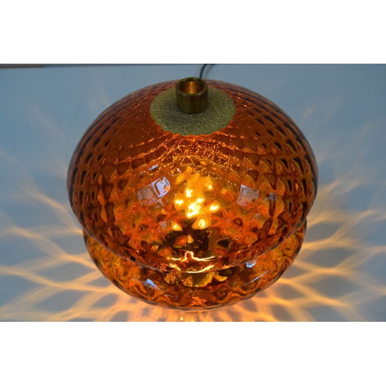 Image 1 of Vintage-Lampe aus Glas und Messing, Tschechoslowakei 1960