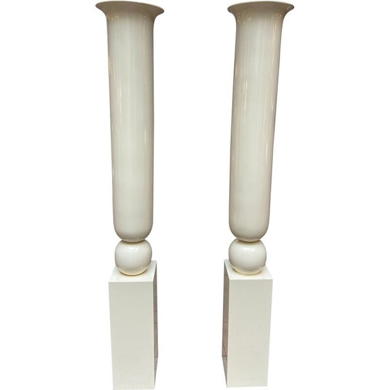 Image 1 of Paar Vintage-Säulen aus lackiertem Holz von Maison Smania, 1980er Jahre