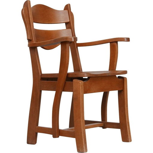 Holländischer Sessel aus massivem Eichenholz aus der Mitte des Jahrhunderts, 1960er Jahre