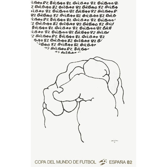 Image 1 of Vintage-Poster "Fußball-Weltmeisterschaft" von Eduardo Chillida