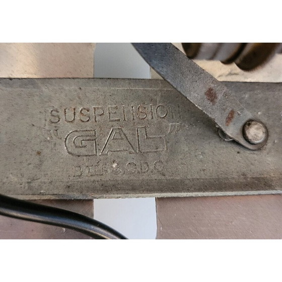 Image 1 of Deckenlampe aus Opalglas und weiß emailliertem Blech für Gal, 1940