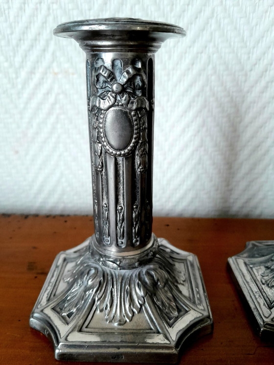 Image 1 of 2X Kerzenhalter 19. Jahrhundert Von Victor Saglier