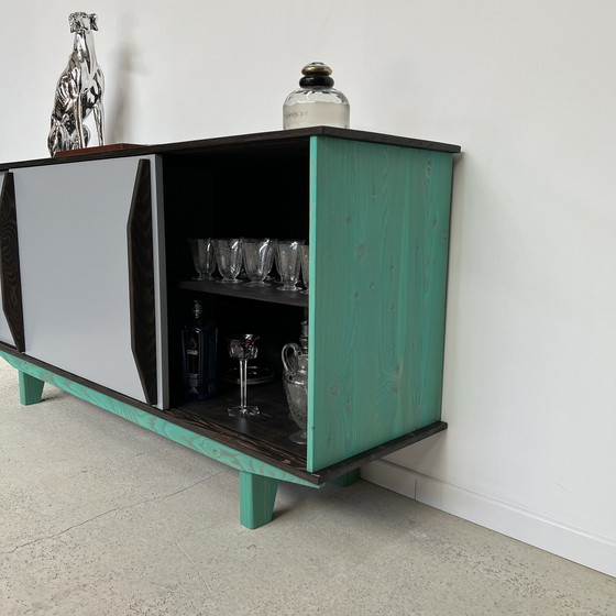 Image 1 of Sideboard Bahut Enfilade Schiebetüren Designer Dlg Design Aus Den 50er Jahren 60 Mid Century Modern