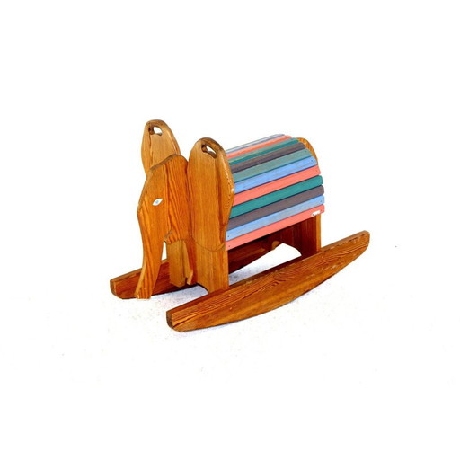 Alter Schaukelelefant aus Holz, Schweden 1970