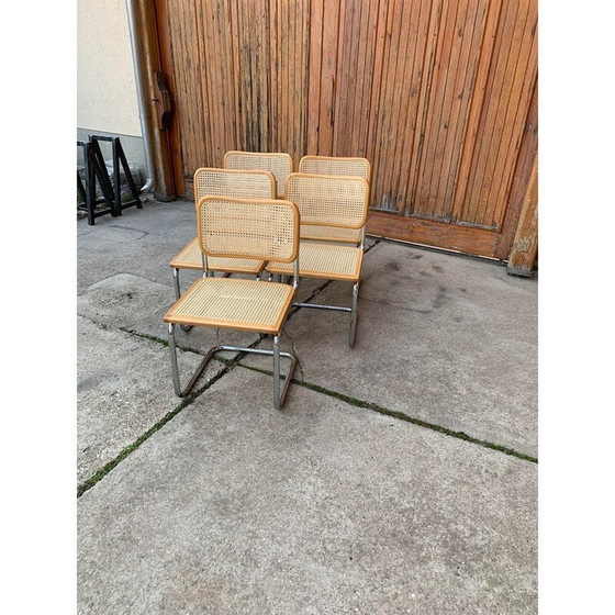Image 1 of Satz von 5 italienischen B32 Cesca-Stühlen aus der Mitte des Jahrhunderts von Marcel Breuer, 1970er Jahre