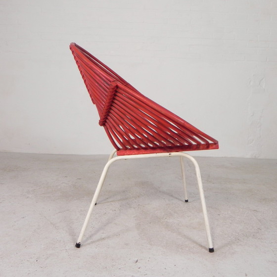 Image 1 of Rattanstuhl auf Stahlgestell Rohe Noordwolde, 50er Jahre