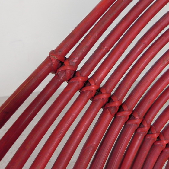 Image 1 of Rattanstuhl auf Stahlgestell Rohe Noordwolde, 50er Jahre