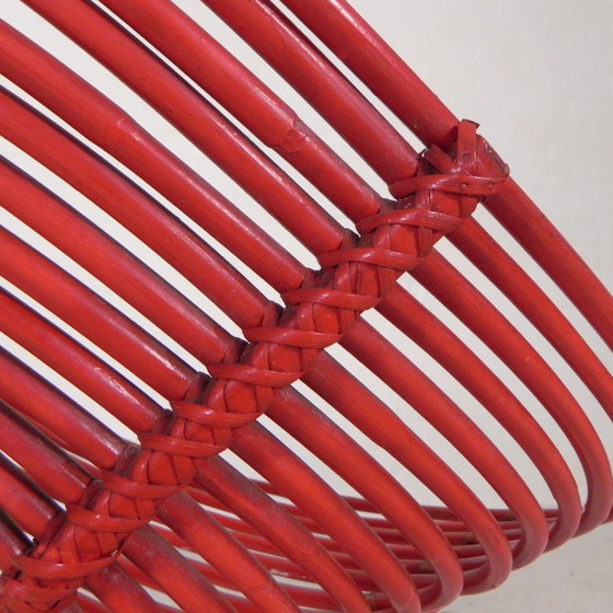 Image 1 of Rattanstuhl auf Stahlgestell Rohe Noordwolde, 50er Jahre