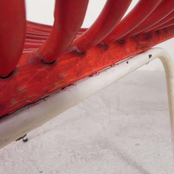 Image 1 of Rattanstuhl auf Stahlgestell Rohe Noordwolde, 50er Jahre