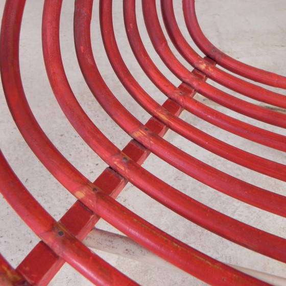 Image 1 of Rattanstuhl auf Stahlgestell Rohe Noordwolde, 50er Jahre