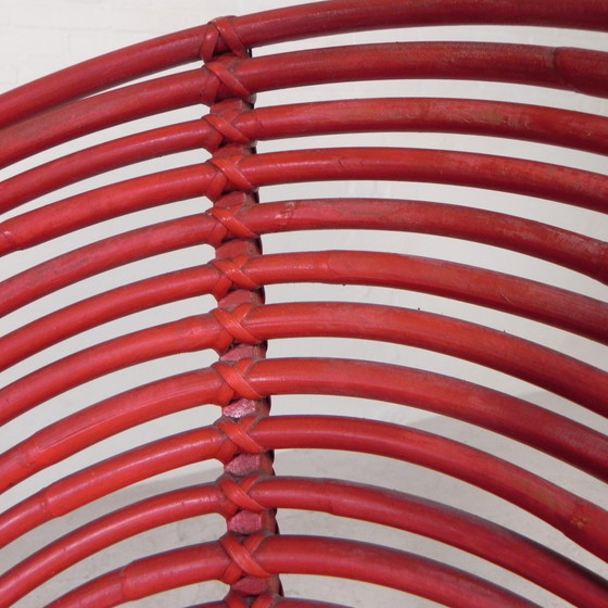 Image 1 of Rattanstuhl auf Stahlgestell Rohe Noordwolde, 50er Jahre