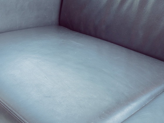 Image 1 of Montèl Schwarzes Leder 2-Sitzer Sofa