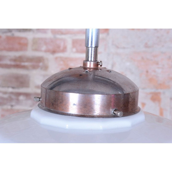 Image 1 of Vintage Art Deco Stehleuchte aus Buche und Chromstahl, Tschechoslowakei 1920