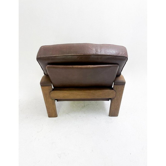 Image 1 of Paar Vintage-Sessel aus Leder und Eichenholz, 1960