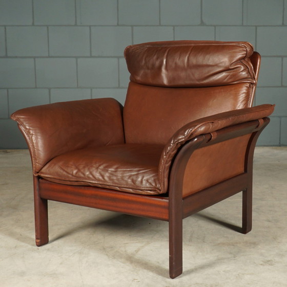 Image 1 of Vintage Sessel 'Scala' mit Hocker - Dreipunkt International - 1980er Jahre