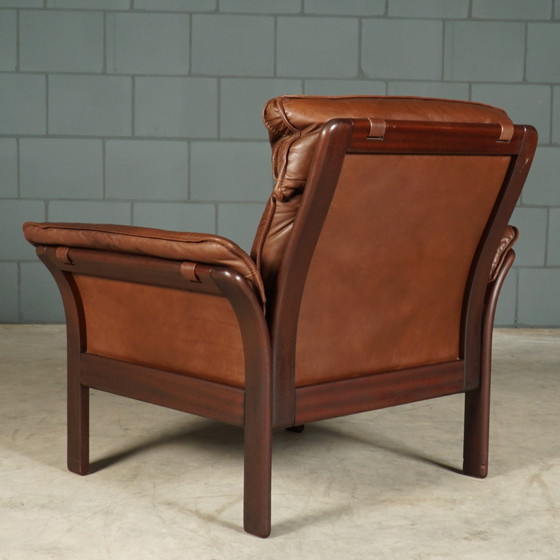 Image 1 of Vintage Sessel 'Scala' mit Hocker - Dreipunkt International - 1980er Jahre