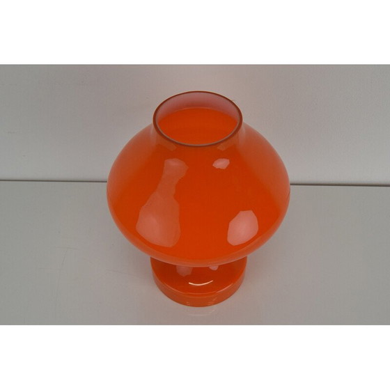 Image 1 of Orangefarbene Ganzglas-Tischlampe von Valasske Mezirici, Tschechoslowakei 1970er Jahre