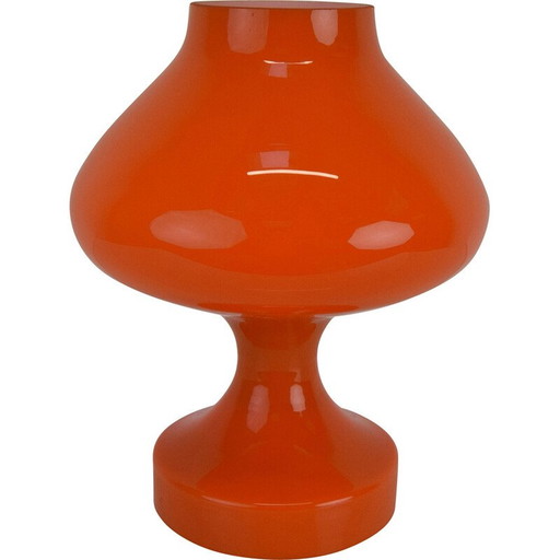 Orangefarbene Ganzglas-Tischlampe von Valasske Mezirici, Tschechoslowakei 1970er Jahre