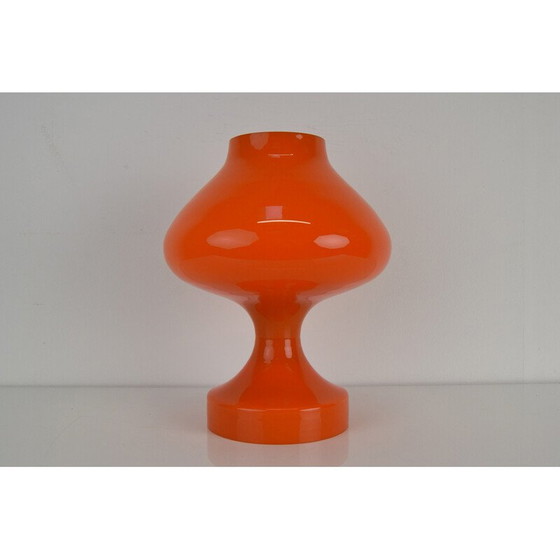 Image 1 of Orangefarbene Ganzglas-Tischlampe von Valasske Mezirici, Tschechoslowakei 1970er Jahre