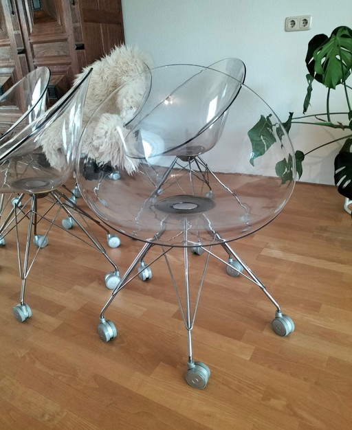 6x ERO von Kartell mit S+ARCK Italien Stühle mit Rollen