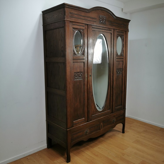 Image 1 of Antiker Kleiderschrank, Kleiderschrank Spiegelschrank