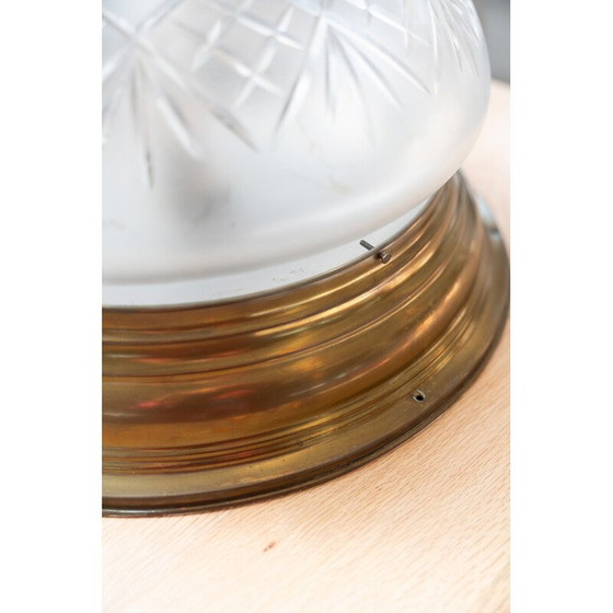 Image 1 of Vintage Aluminium und Glas Deckenleuchte, Deutschland 1979