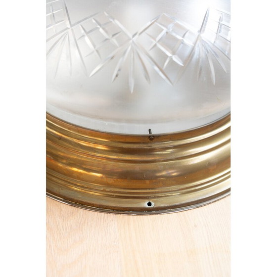 Image 1 of Vintage Aluminium und Glas Deckenleuchte, Deutschland 1979