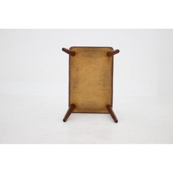 Image 1 of Vintage Lederhocker, Dänemark 1960s