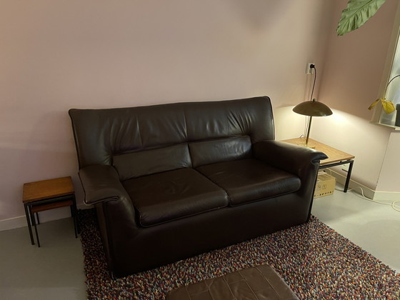 Image 1 of 2-Sitzer B&B Italia Ledersofa Modell Lauriana von Afra & Tobia Scarpa, 1970er
