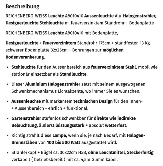 Image 1 of 2X Reichenberg-Weiss-Lampen