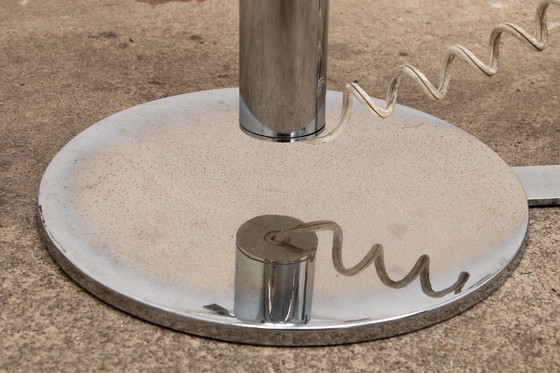 Image 1 of Italienische Design Tischlampe aus Chrom mit Glas, 1960