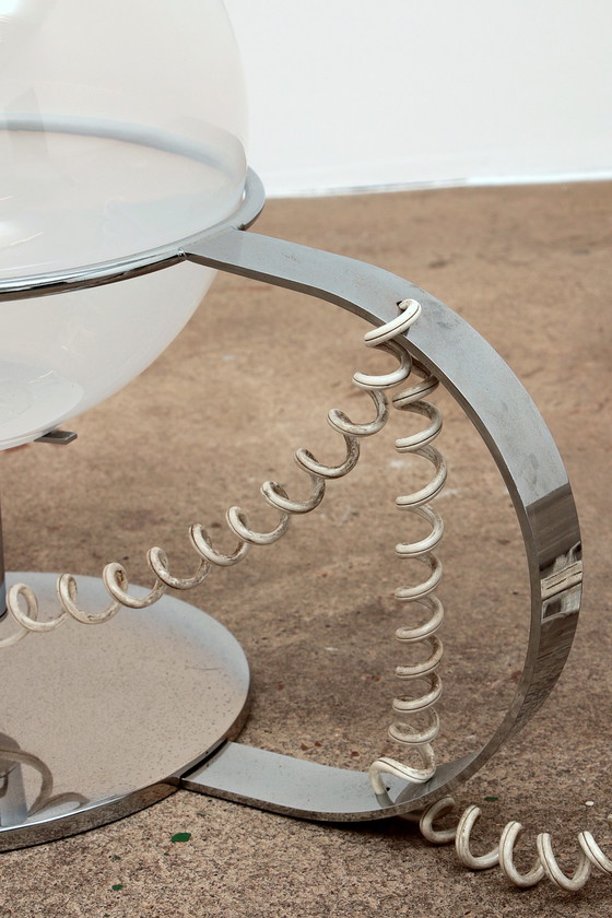 Image 1 of Italienische Design Tischlampe aus Chrom mit Glas, 1960