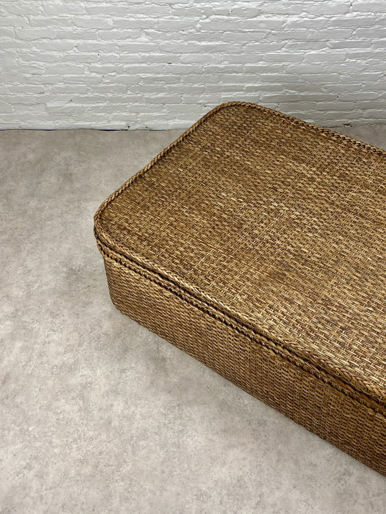 Image 1 of Xl Rattan Truhe Couchtisch Beistelltisch mit Tablett