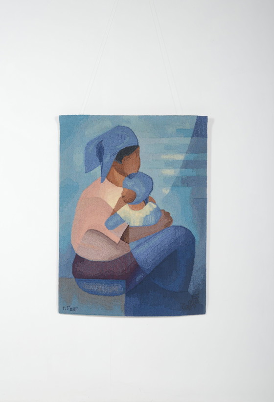 Image 1 of Handgeknüpfter Wandteppich 'Corsage Rose' (N° 4/6) von Robert Four Ateliers