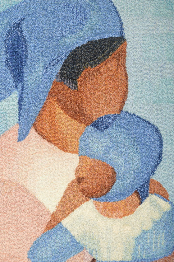 Image 1 of Handgeknüpfter Wandteppich 'Corsage Rose' (N° 4/6) von Robert Four Ateliers