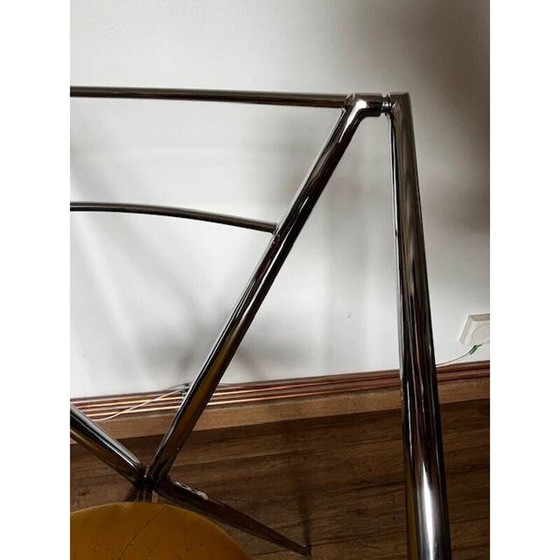 Image 1 of Vintage yamakado Stuhl in Chrom und gelb skai