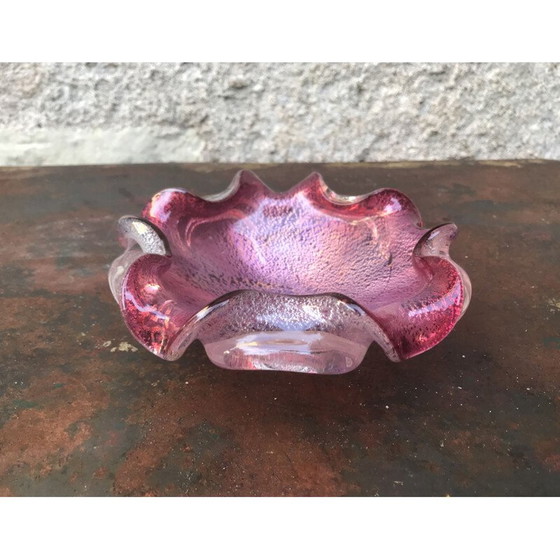 Image 1 of Aschenbecher aus rosa Muranoglas, 1970