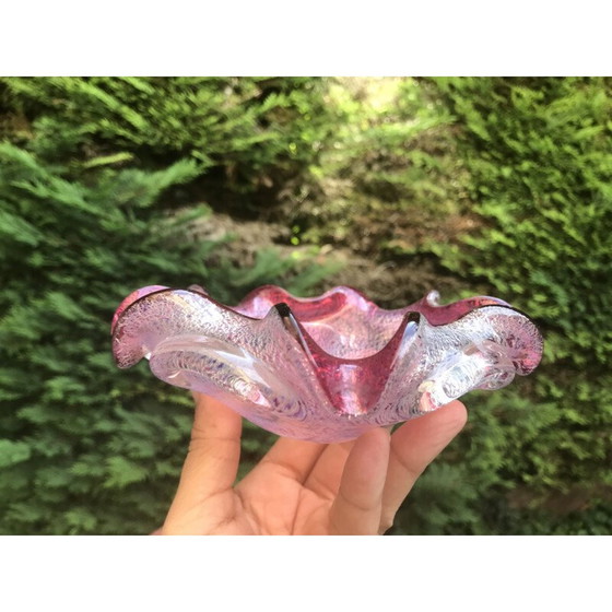 Image 1 of Aschenbecher aus rosa Muranoglas, 1970