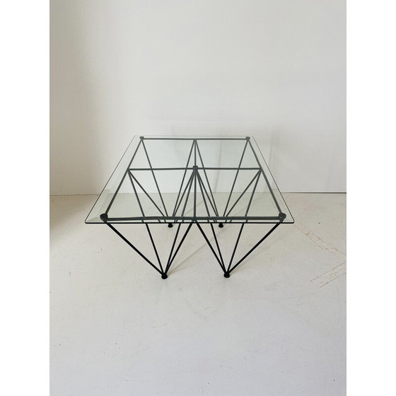 Image 1 of Industrieller Couchtisch aus Glas, Italien 1970er