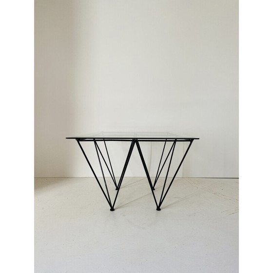 Image 1 of Industrieller Couchtisch aus Glas, Italien 1970er