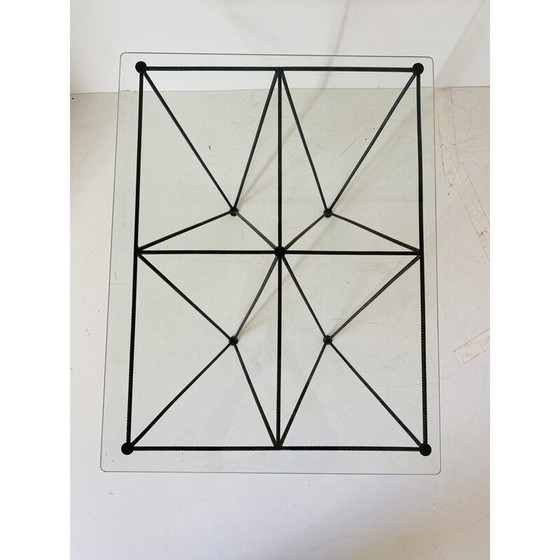 Image 1 of Industrieller Couchtisch aus Glas, Italien 1970er
