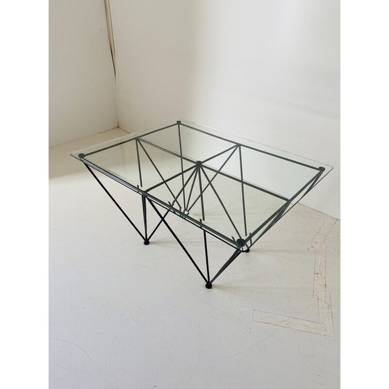 Image 1 of Industrieller Couchtisch aus Glas, Italien 1970er