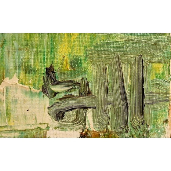 Image 1 of Vintage abstrakte komposition auf leinwand von Jacques Mary