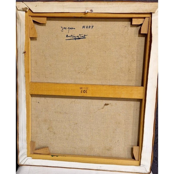 Image 1 of Vintage abstrakte komposition auf leinwand von Jacques Mary