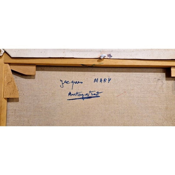 Image 1 of Vintage abstrakte komposition auf leinwand von Jacques Mary