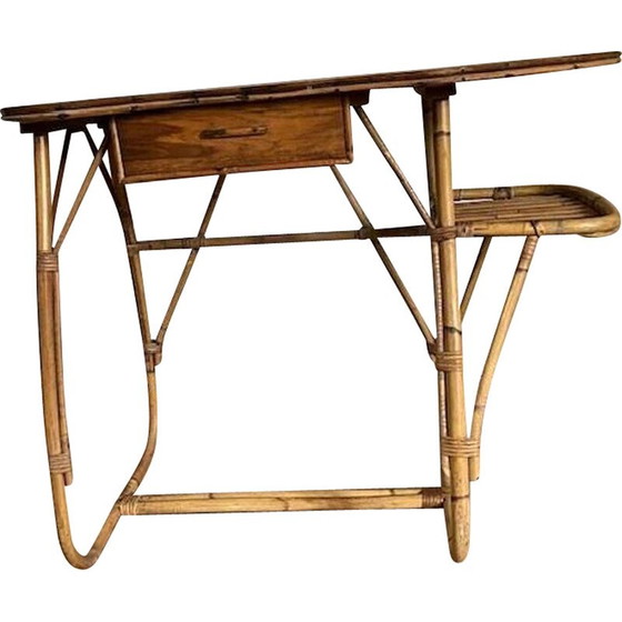 Image 1 of Vintage-Rattan-Schreibtisch