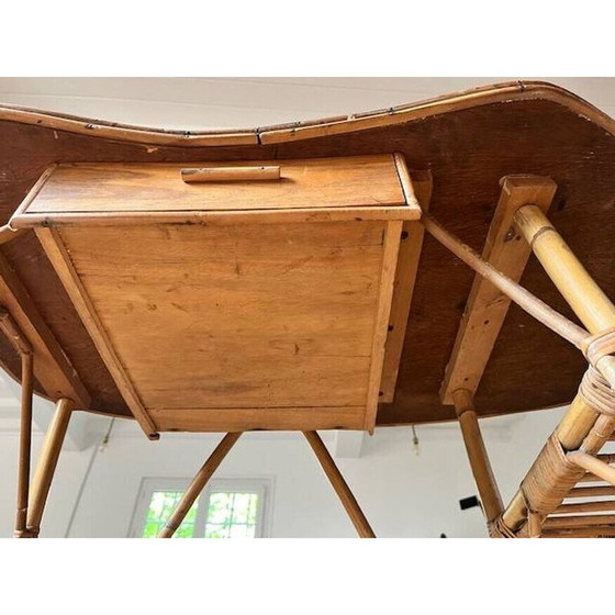 Image 1 of Vintage-Rattan-Schreibtisch