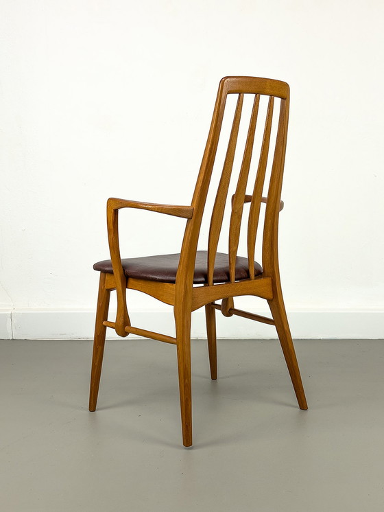 Image 1 of Teak and Leather Eva Armchair by Niels Koefoed for Hornslet Møbelfabrik, 1960s