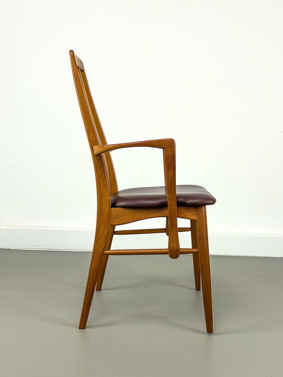 Image 1 of Teak and Leather Eva Armchair by Niels Koefoed for Hornslet Møbelfabrik, 1960s